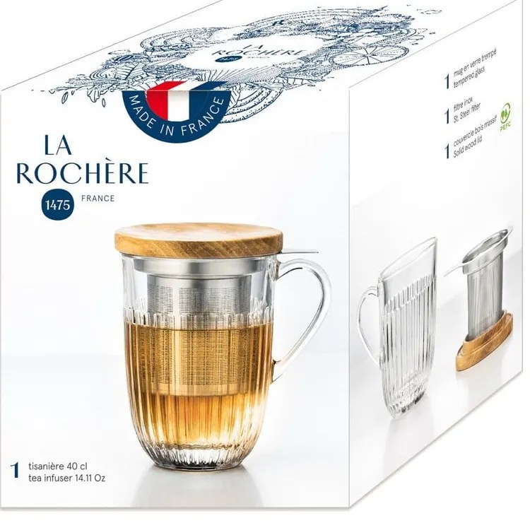 Szklany kubek z sitkiem 280 ml Ouessant – La Rochére