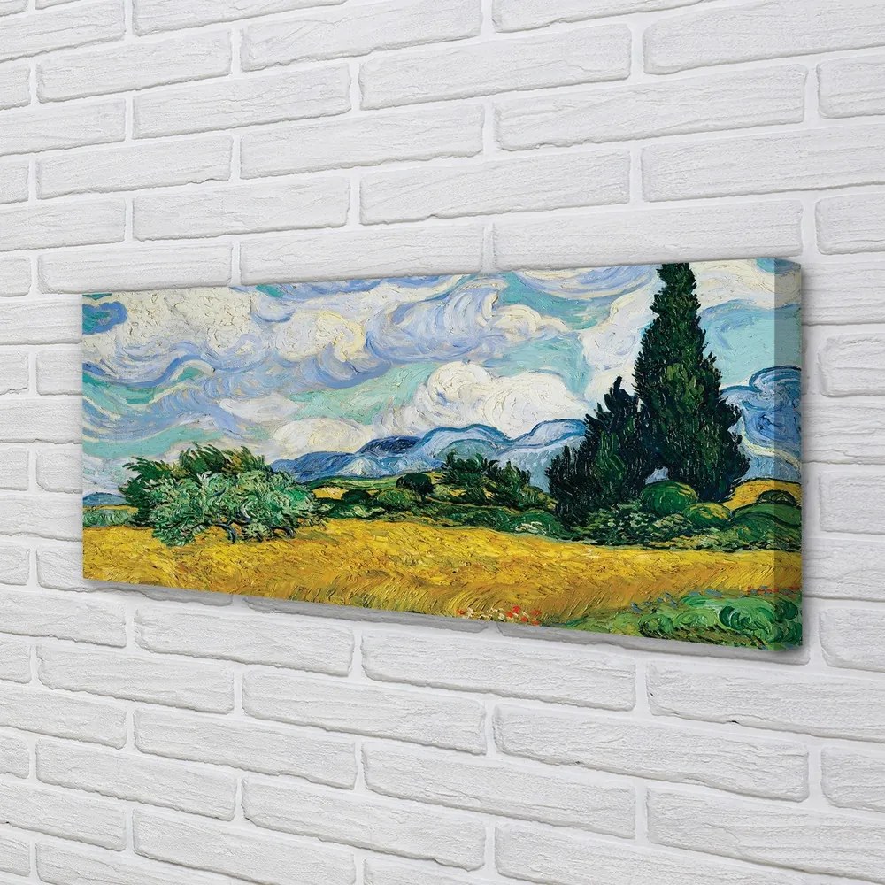 Obraz na płótnie Pole pszenicy z cyprysami - Vincent van Gogh