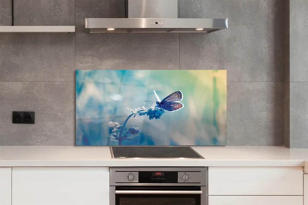 Panel Kuchenny Szklany Delikatność Barwnego Motyla