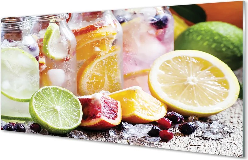 Szklany Panel Owocowe Koktajle w Słoikach