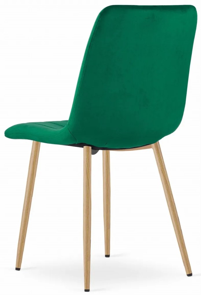 Zielone krzesło do kuchni LAVA aksamitne