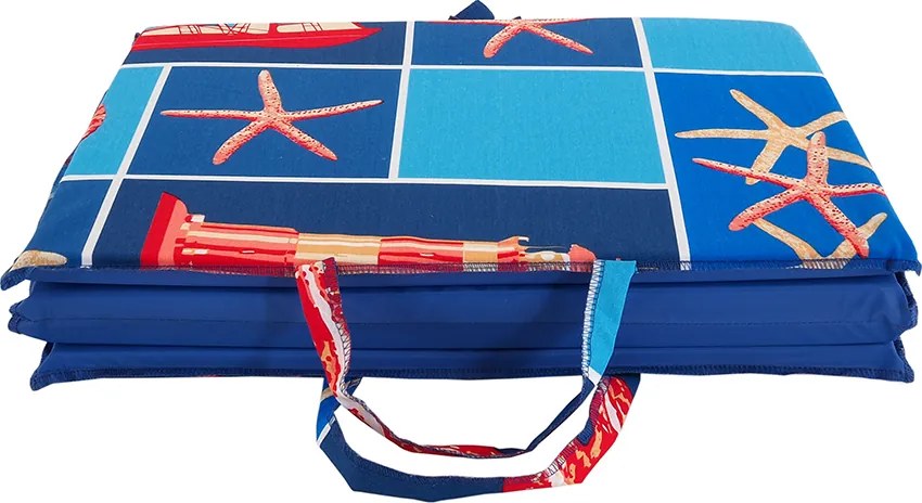 Leżak plażowy LATARNIA MORSKA 137x49 cm, niebieski