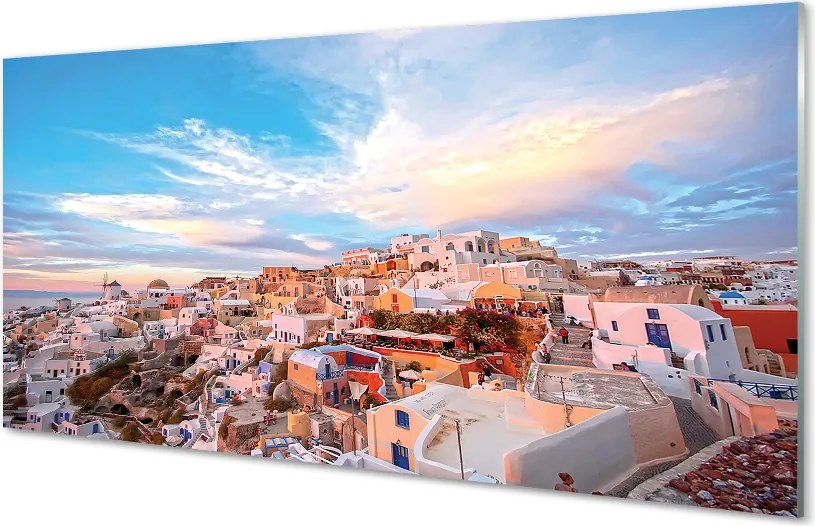 Panel szklany do Kuchni Panorama Miasta o Zachodzie Słońca