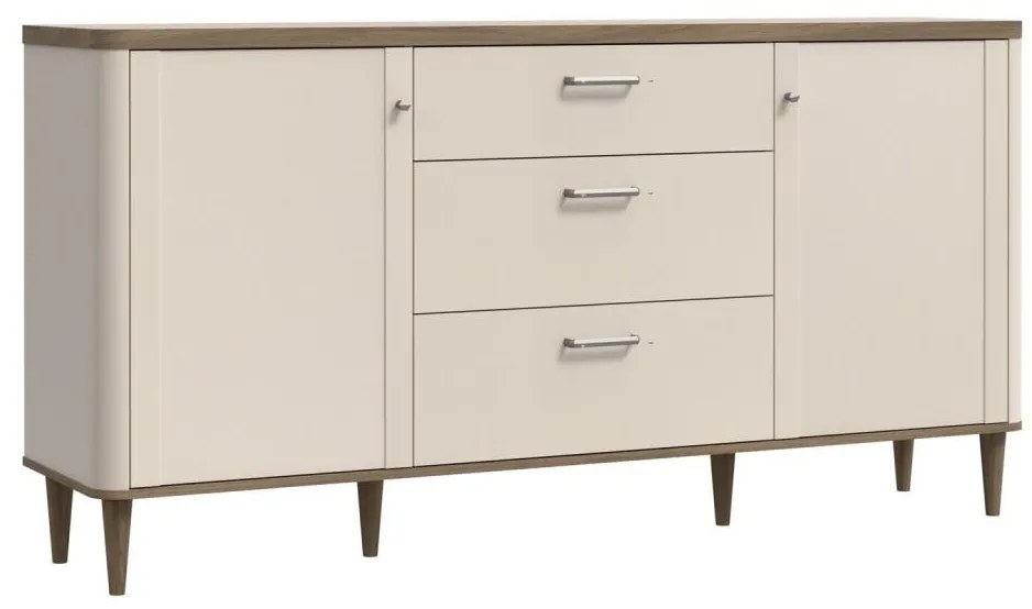 Komoda z szufladami VIRO brązowa/beżowa