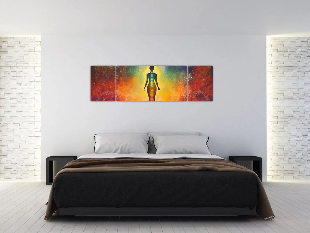 Obraz - Kobieta i czakry (170x50 cm)