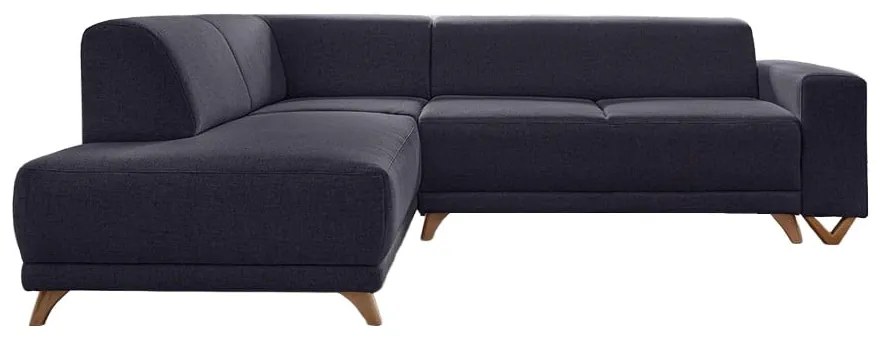 Antracytowy rozkładany/ze schowkiem narożnik (lewostronny/w kształcie litery L) Classy Sophie – Miuform
