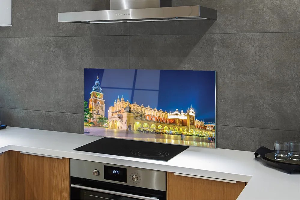Panel Szklany Nocne Sukiennice w Krakowie