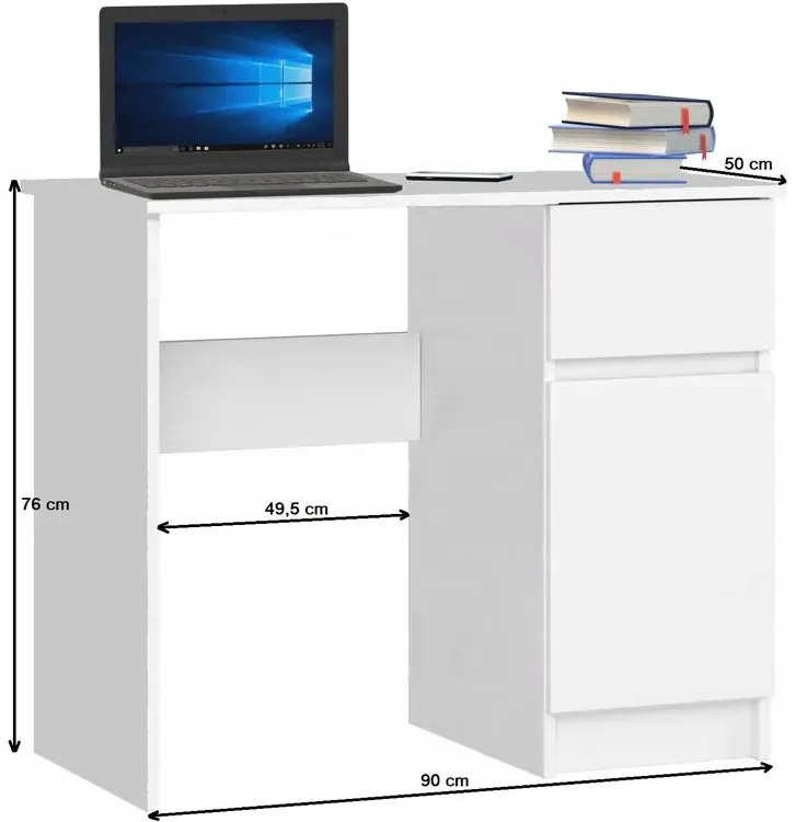Białe małe biurko pod laptopa i drukarkę - Tomla