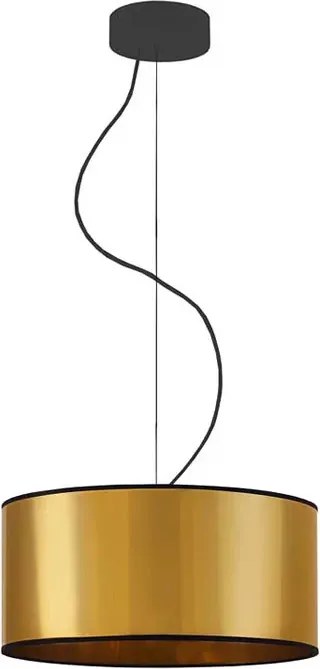 Złoty żyrandol z okrągłym abażurem 30 cm - EX853 M8-F69