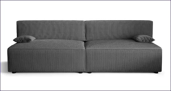Szara rozkładana sztruksowa sofa - Lider 3X