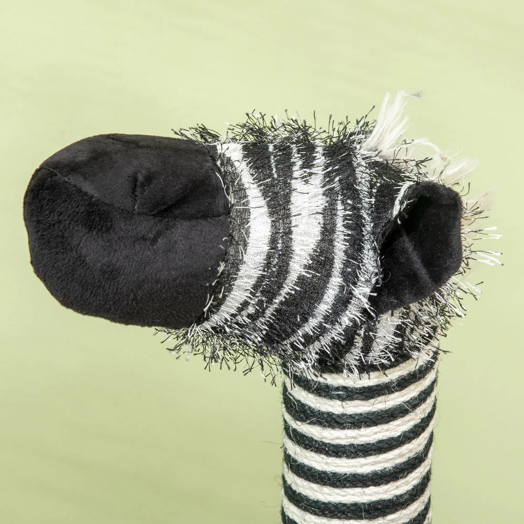 PawHut Drapak Zebra Design Tunelem 3 Poziomy Czarno Biały Stylowy i Funkcjonalny 485x35x93cm | Aosom PL