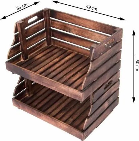 Zestaw skrzynek do układania w stosy DIVERO vintage - 2 sztu