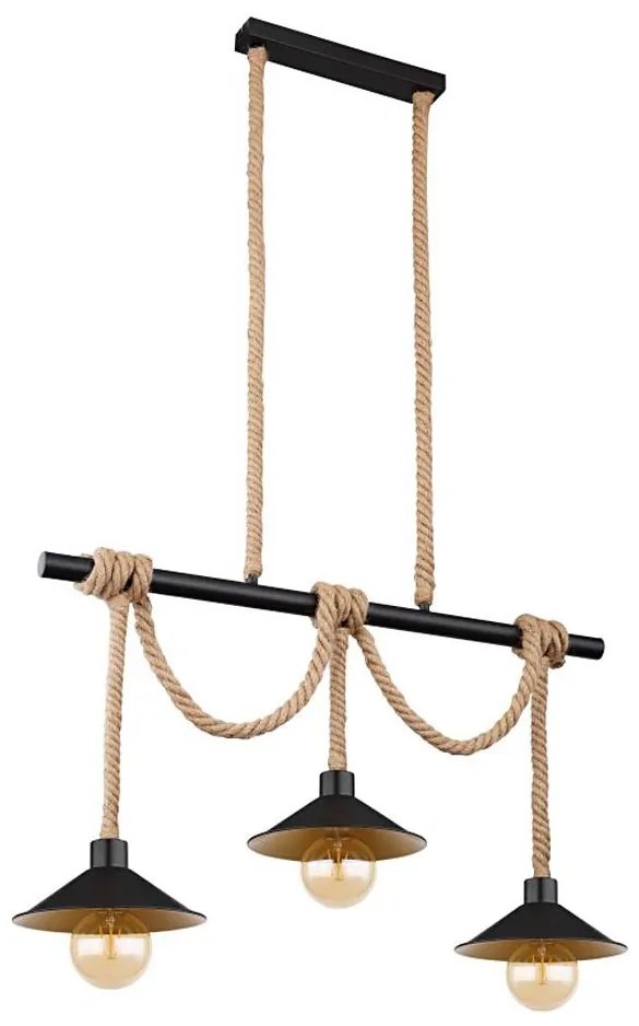 Globo 15690-3H - Żyrandol na lince DIANA 3xE27/60W/230V czarny