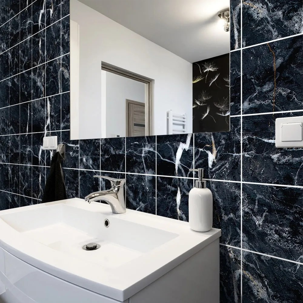 Zestaw naklejek na kafelki 24 szt. 15x15 cm Marble Tiles Florencia – Ambiance