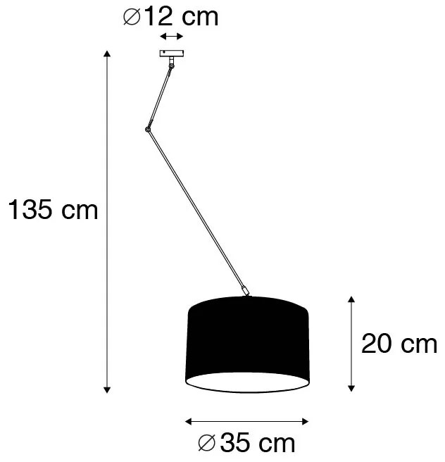 Stalowa lampa wisząca z kloszem 35 cm biała regulowana - Blitz Nowoczesny Oswietlenie wewnetrzne