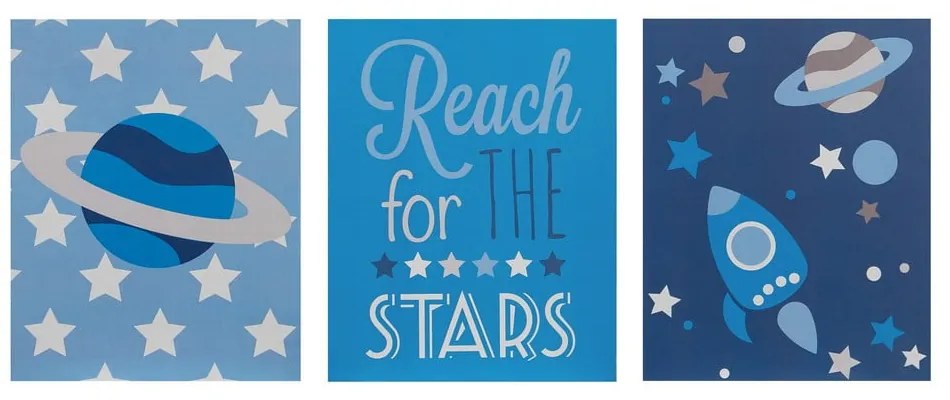 Obrazki dziecięce zestaw 3 szt. 16x20 cm Reach for the Stars – Premier Housewares