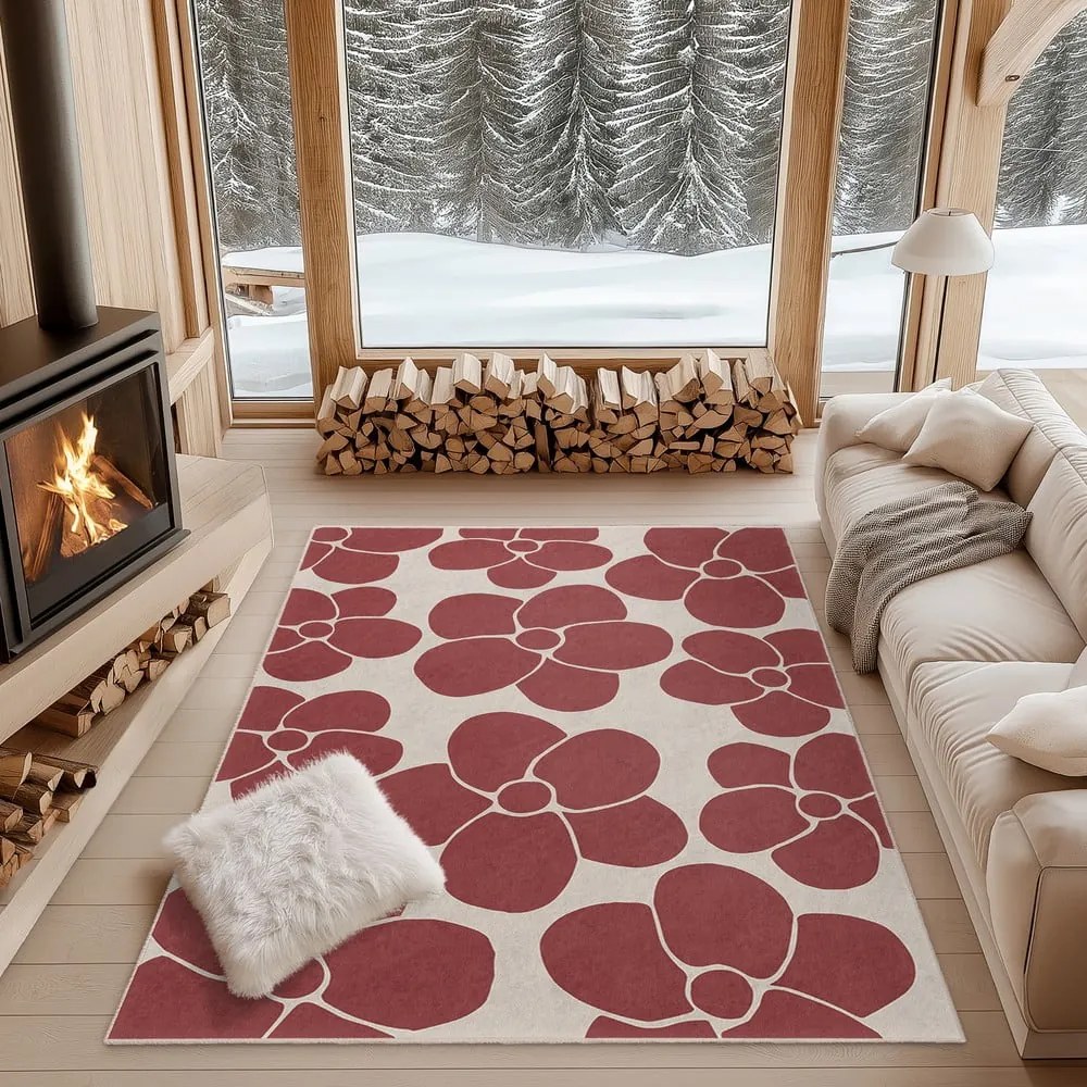 Czerwony dywan odpowiedni do prania 80x150 cm Red Meadow – Mila Home