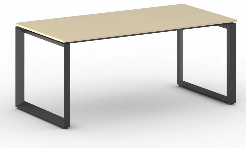 Biurko PRIMO INSPIRE, 180x90 cm, czarna podstawa, brzoza
