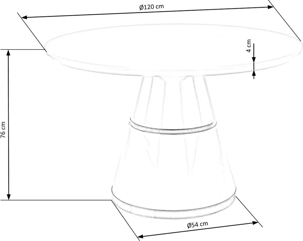 Okrągły stół lakierowany w stylu glamur Vegas