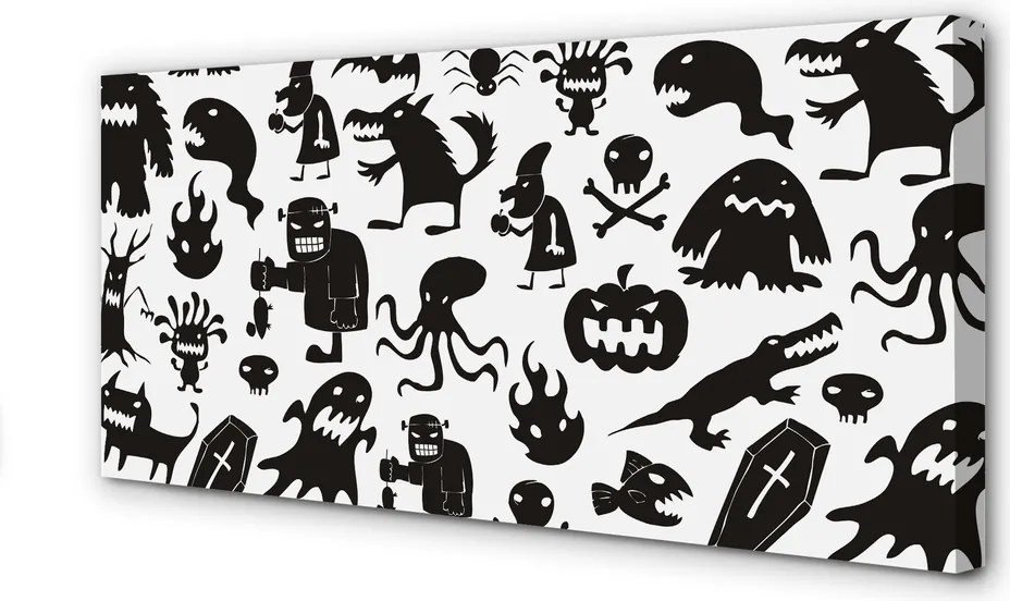 Obraz na płótnie Czarne Stwory na Białym Tle