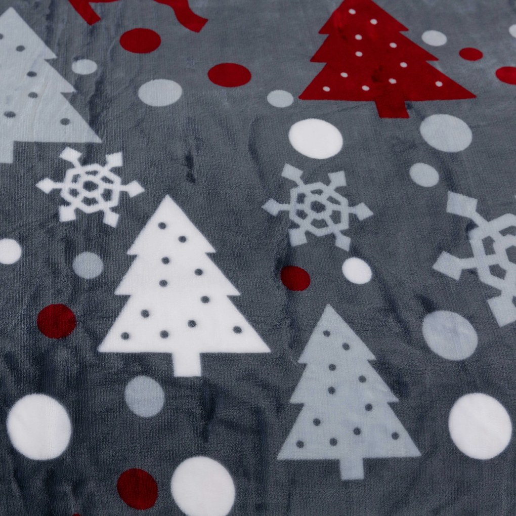 PrzytulneMieszkanie.pl PrzytulneMieszkanie.pl Pościel z mikropluszu MAGIA ŚWIĄT szara Rozmiar pościeli: 2 szt 70 x 90 cm | 200 x 220 cm