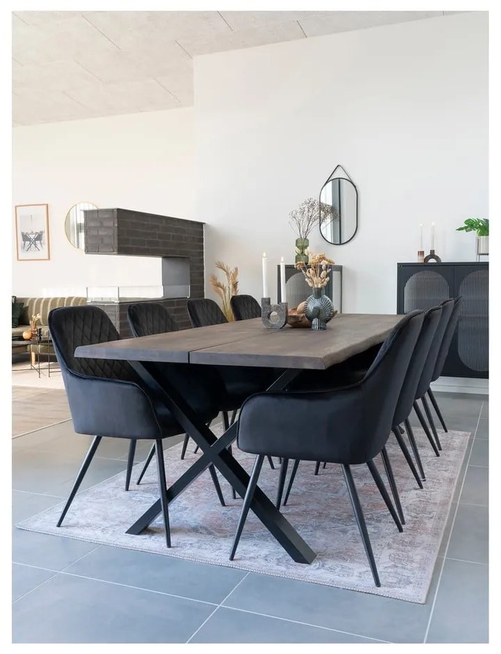 Czarne aksamitne krzesła zestaw 2 szt. Harbo – House Nordic