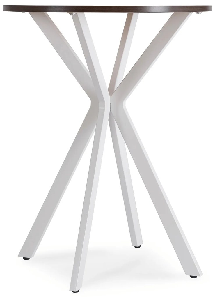 Stół Okrągły LAUREN 60 cm Orzech/Biały Loft Nowoczesny