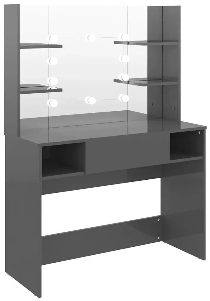 Szara toaletka podświetlana z żarówkami led T9-G16