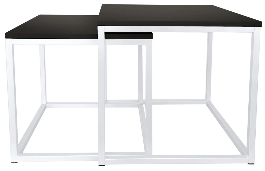 Stolik kawowy 2W1 czarny podstawa biała