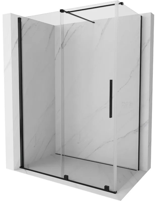 Mexen Velar kabina prysznicowa rozsuwana 130 x 70 cm, transparent, czarna - 871-130-070-01-70
