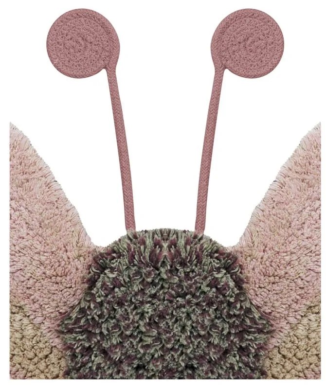 Jasnoróżowo-beżowy bawełniany dywan dziecięcy tkany ręcznie odpowiedni do prania 90x120 cm Baby Butterfly – Lorena Canals