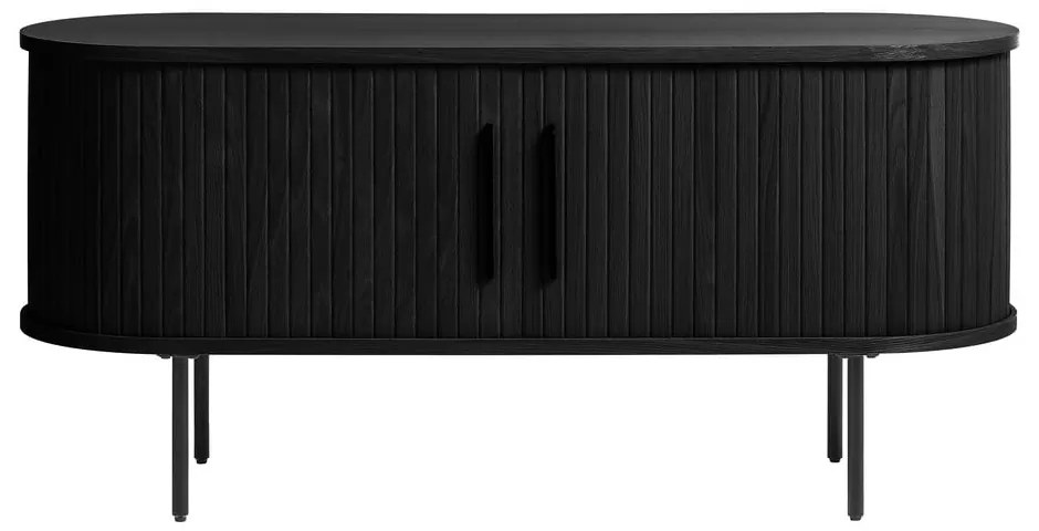Czarna szafka pod TV w dekorze dębu 120x56 cm Nola – Unique Furniture
