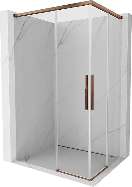 Mexen Rox Duo kabina prysznicowa rozsuwana 120 x 75 cm, transparent, różowe złoto - 8C2D-120-075-60-00