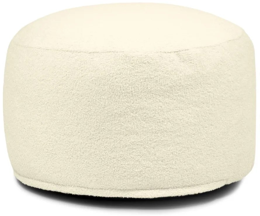 Brązowy puf z materiału bouclé Om 60 – SLOWDOWN