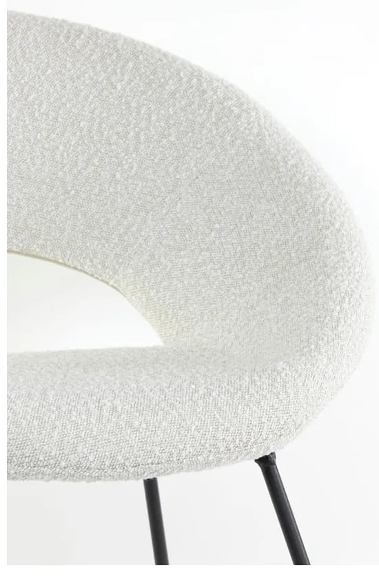 Biały fotel z materiału bouclé Antony – Light & Living