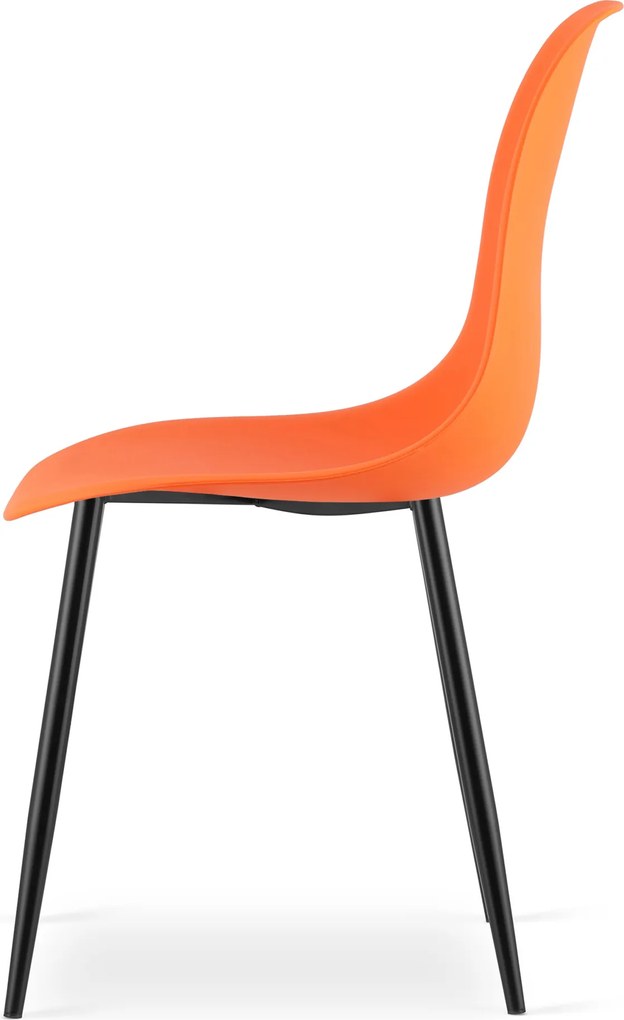 Krzesło OSAKA pomarańczowe z czarnymi nogami