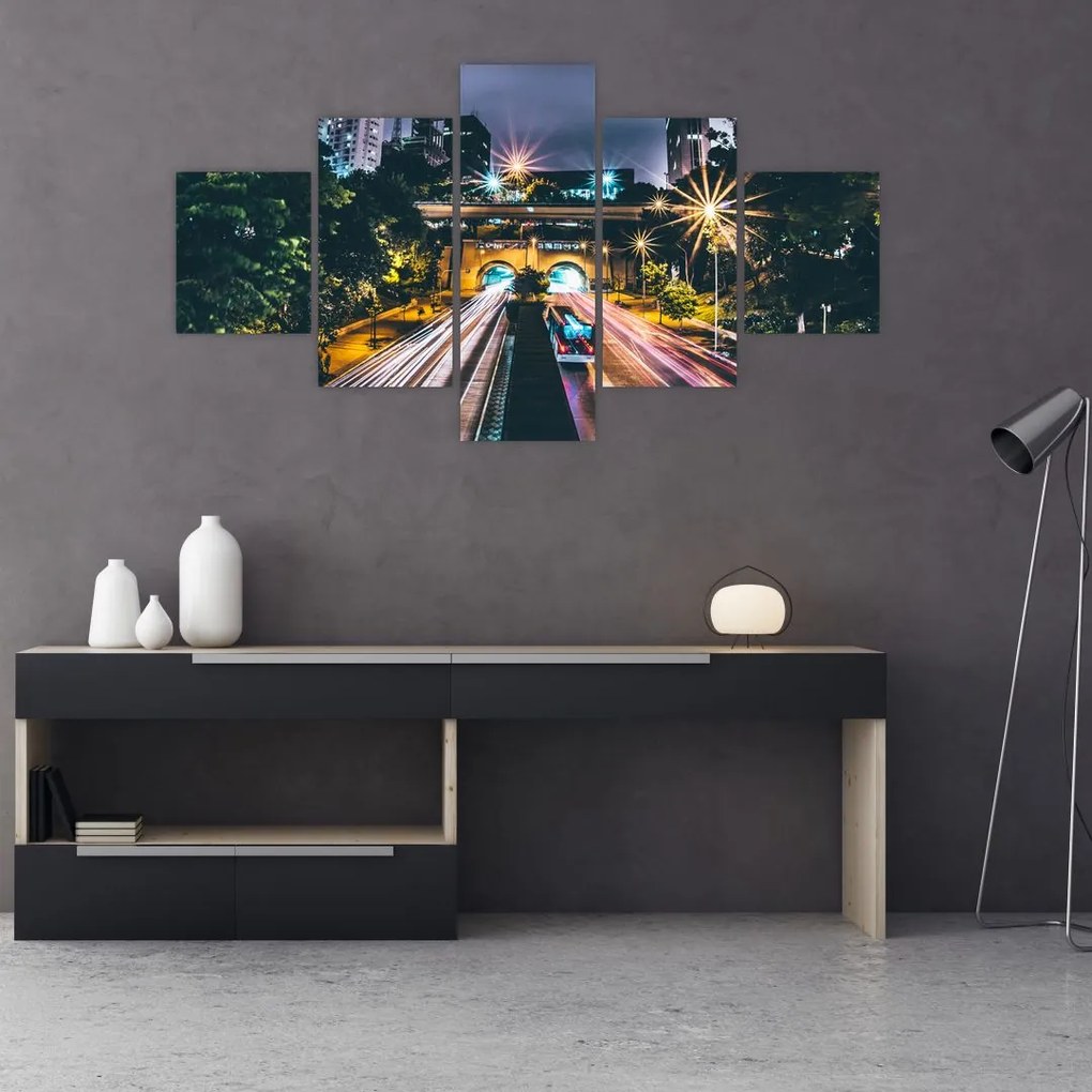 Obraz miasta nocą (125x70 cm)
