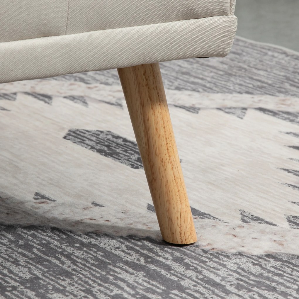 HOMCOM Sofa rozkładana 3-osobowa z rozkładanym stolikiem Len Beżowa | Aosom PL