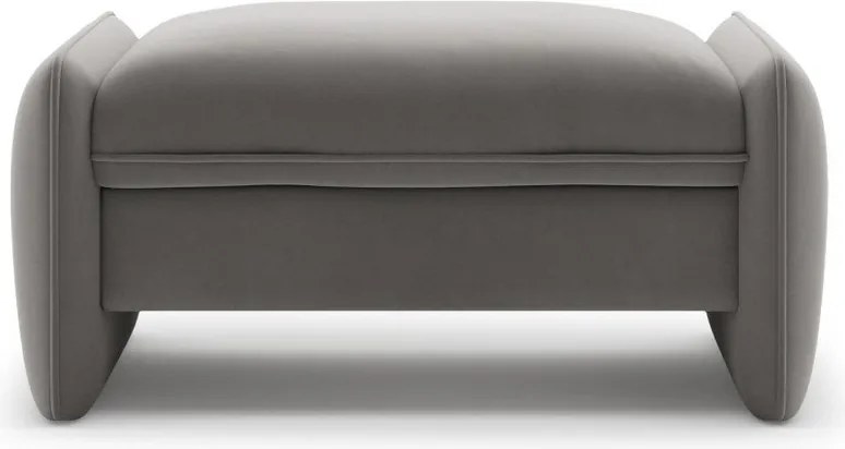 Ciemnoszary aksamitny podnóżek Georgia – Micadoni