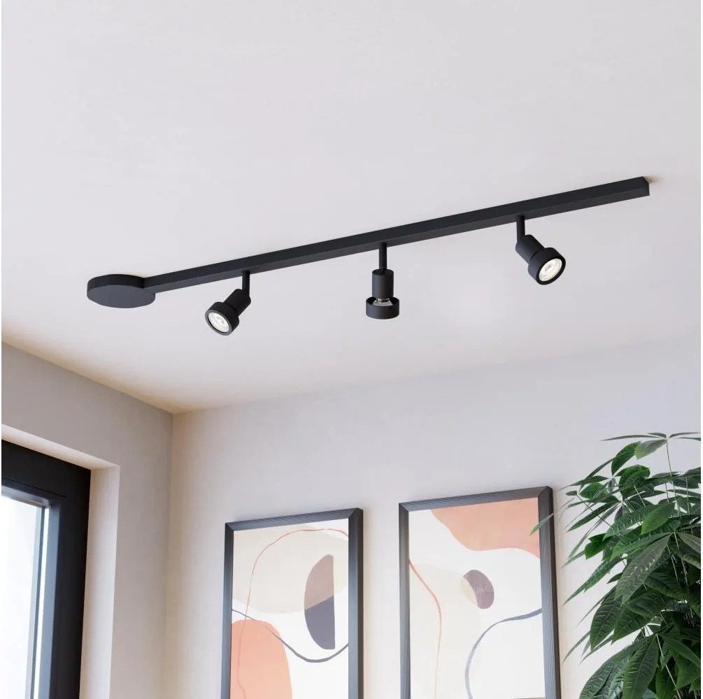 Eglo 901653 - Oprawa punktowa EASYT SET 3 SPOTS 3xGU10/10W/230V czarna