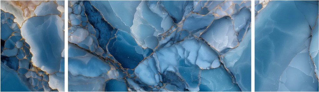 Obraz - Niebieski zróżnicowany marmur (170x50 cm)