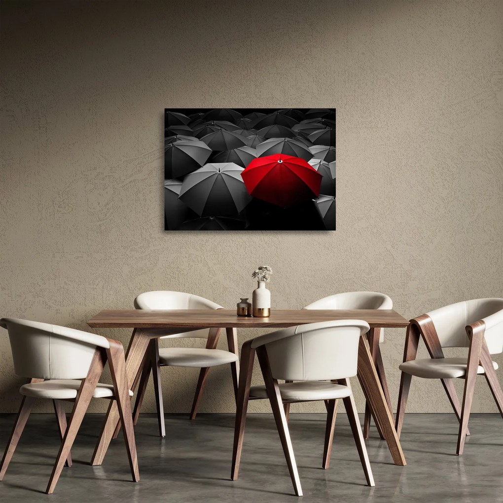 Obraz na szkle otwartych parasoli (70x50 cm)