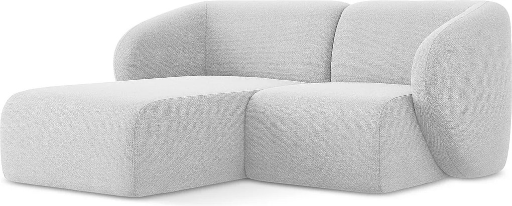 Narożnik lewostronny - z tkaniny bouclé - srebrny - LANI