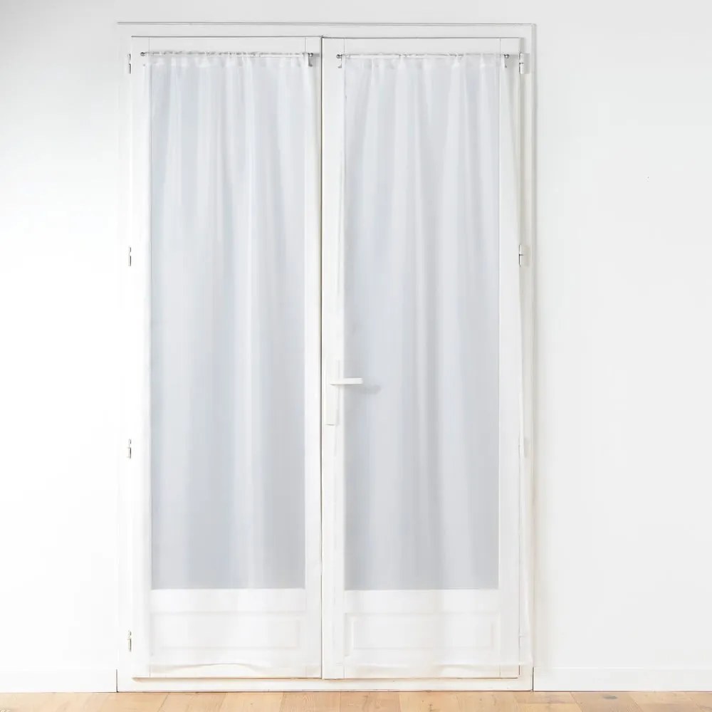 Białe firanki z mikrosatyny zestaw 2 szt. 70x200 cm Voiline – douceur d'intérieur