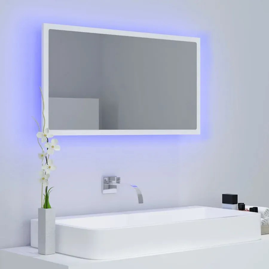 Wiszące Lustro Led W Białej Ramie F6-S16