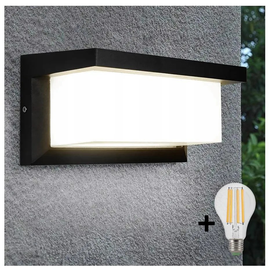 LED Kinkiet zewnętrzny NEELY 1xE27/9W/230V 4000K IP54 czarny