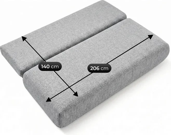 Sofa BASE Rozkładana Dwuosobowa Szara Szenil Japandi