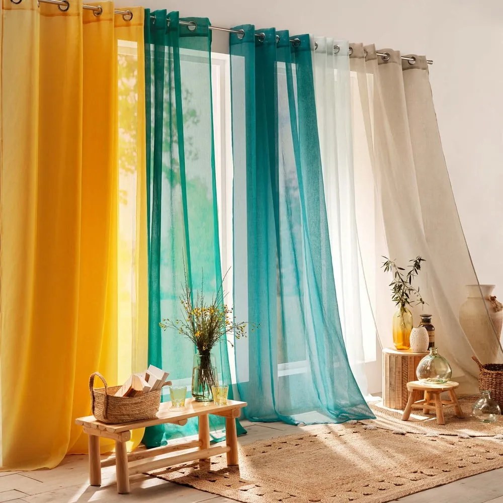 Firanka z woalu w kolorze khaki 140x280 cm Sandra – douceur d'intérieur