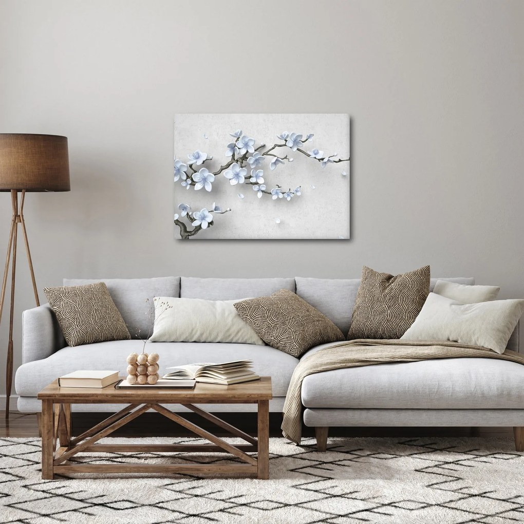 Obraz niebieskich kwiatów (70x50 cm)
