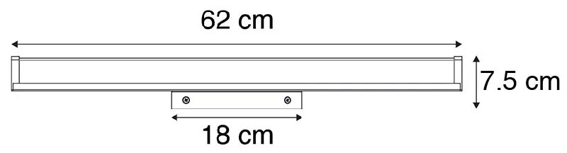 Nowoczesna Kinkiet / Lampa scienna łazienkowy czarny 62 cm IP44 - Cascada Nowoczesny Oswietlenie wewnetrzne